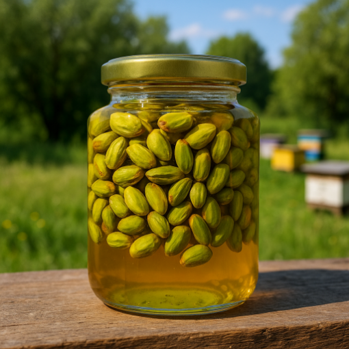 Bal püstə ilə, 700 ml banka şəkil