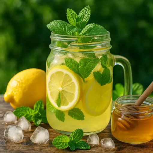 Bal və nanə ilə limonad şəkil
