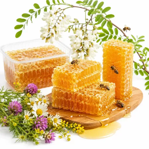 Изображение Деревня Синджан - нарезной сотовый мёд, 500 г / 1 кг